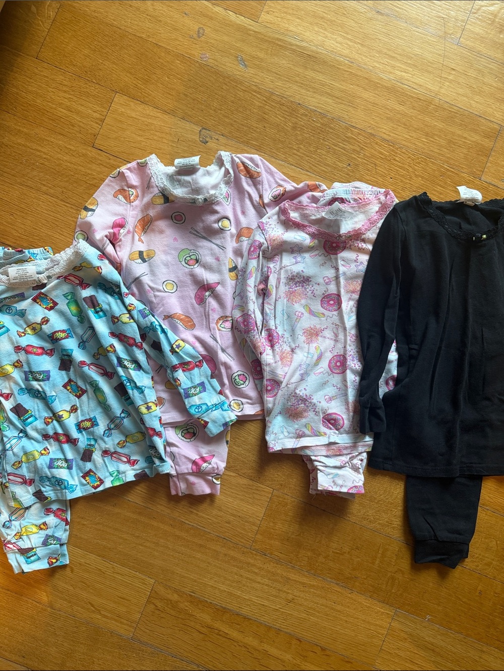 Esme Pajama Set of 4 - Sushi, Party, Black and Candy Print - 2T
